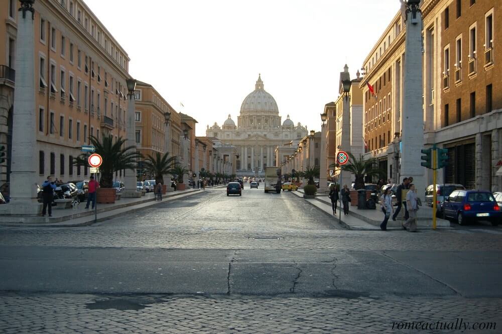 Image: Visiting the Vatican City, the basilica from Via della Conciliazione, one of the most famous streets in Rome