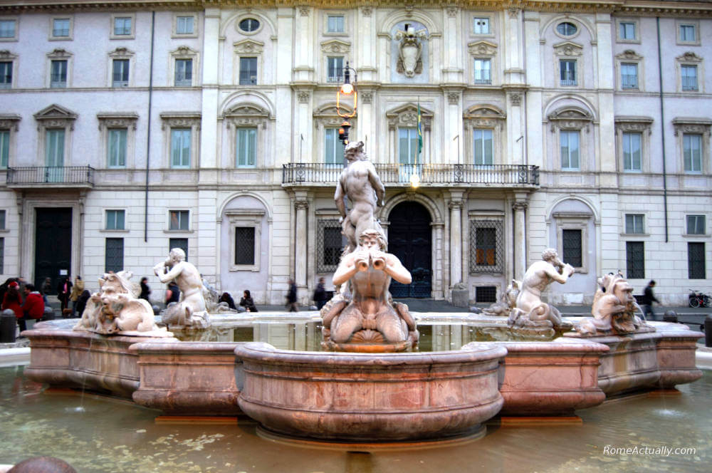 neptune fountain pamphilj palace piazza navona rome