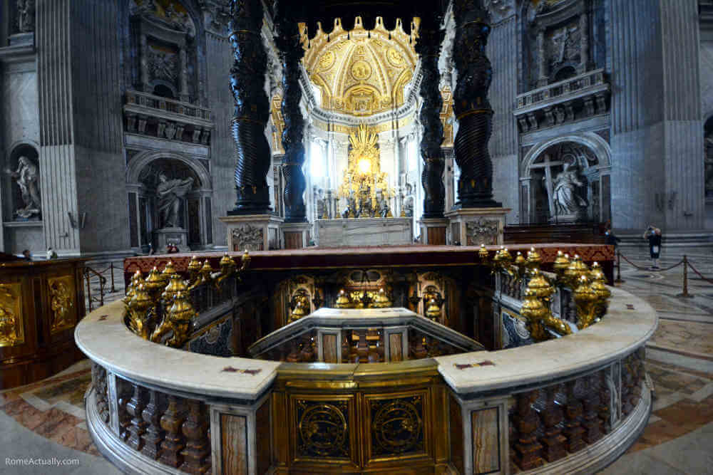 Image: St. Peter's tomb from Saint Peter's Basilica in the Vatican