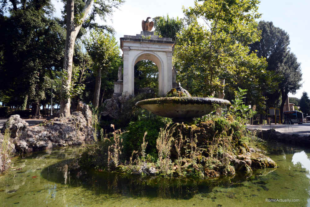Image: Aesculapius Fountain in Villa Borghese Gardens