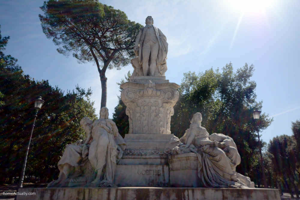 Image: Goethe monument in Villa Borghese Gardens
