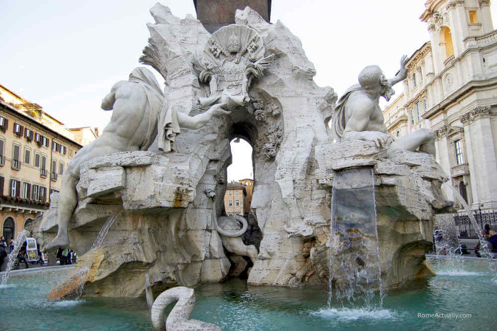 Image: Four rivers fountain in piazza navona rome. Photo credit of rome actually