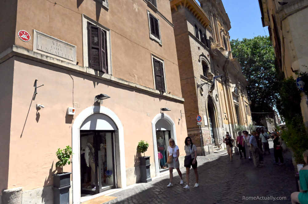 Image: Via della Lungaretta one of the historical streets of Rome
