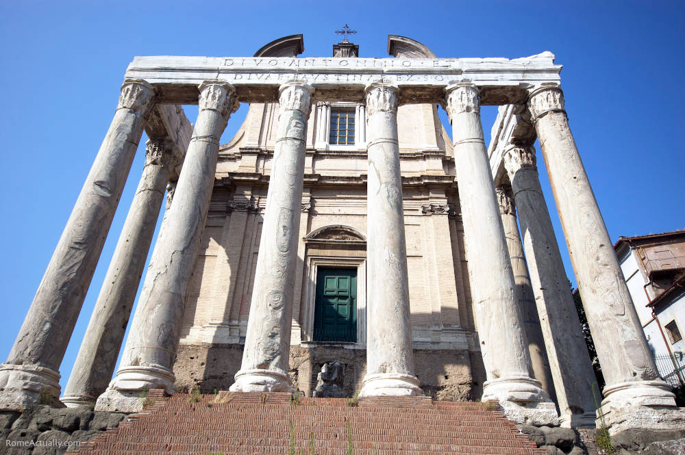 Image: Temple of Antoninus and Faustina in the Roman Forum among the most famous ancient temples in Rome.