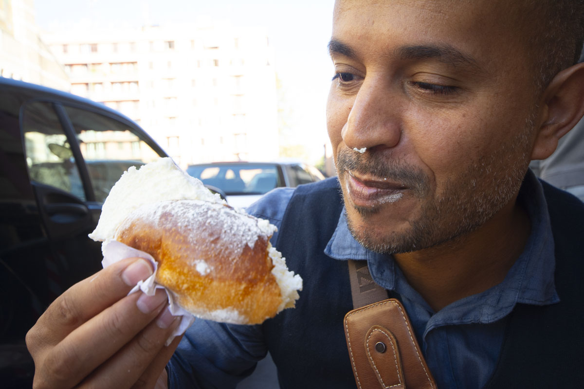 Image: Sayed from Rome Actually eating a maritozzo in Rome.