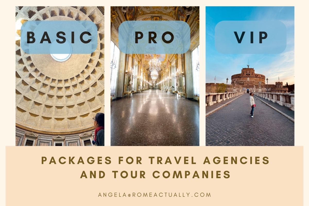 Image: Rome Actually packages for travel agencies and tour companies.
